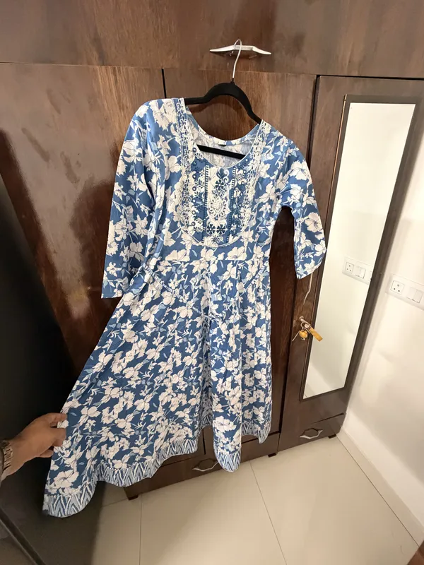 Blue_Printed_A-Line_Dress_for_Women