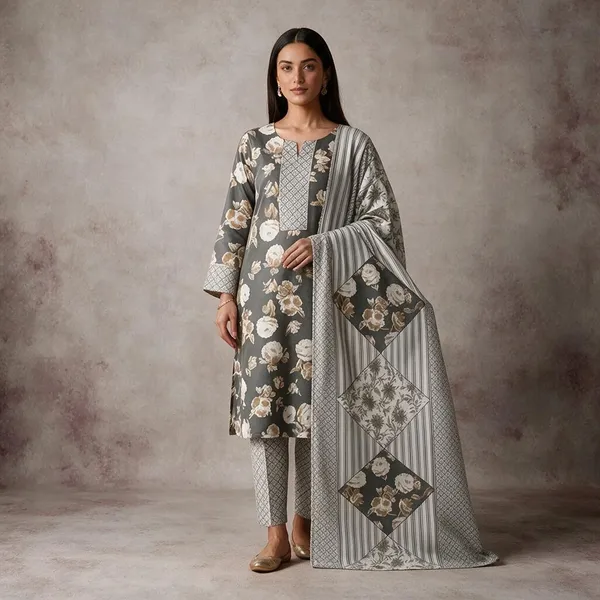 Grey_Cotton_Printed_Kurta_Set_For_Women