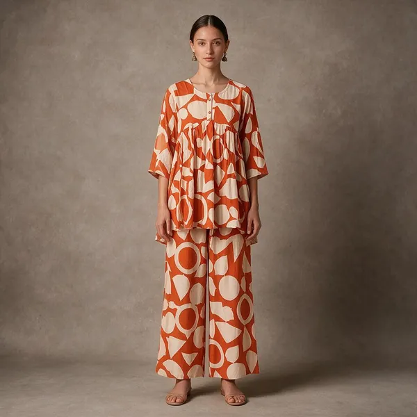 Orange_Pure_Cotton_Relaxed_Wide_Leg_Co_Ord_Set_For_Women