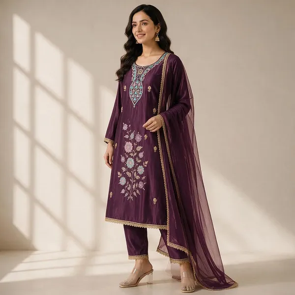 Purple_Tissue_Silk_Straight_Unstitched_Kurta_Set_For_Women