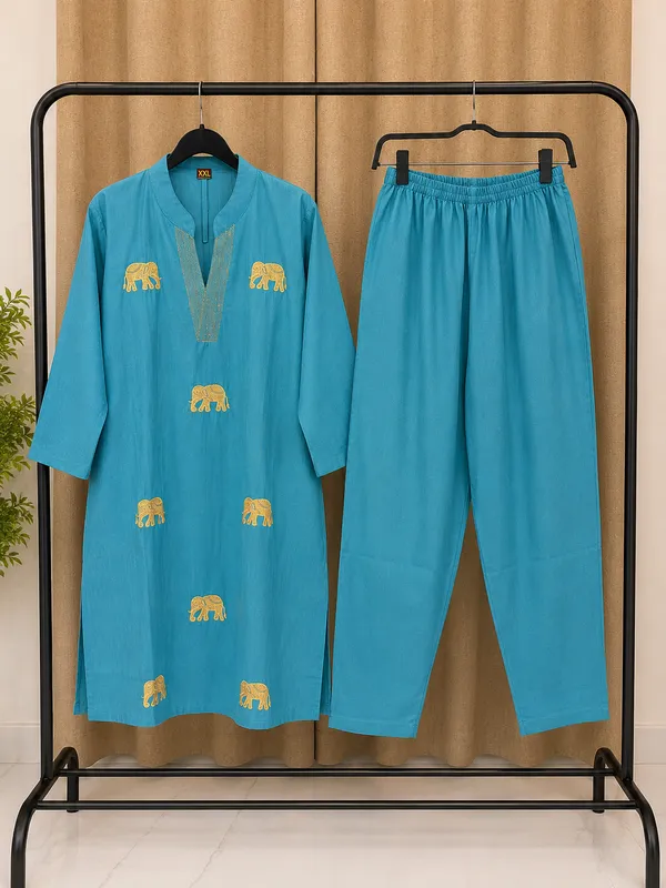 Blue_Embroidered_Straight_Kurta_for_Women