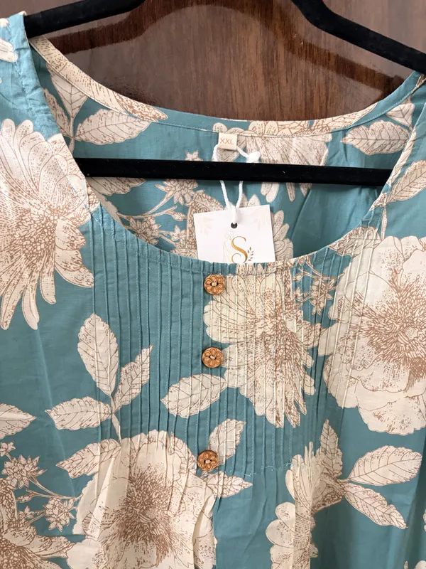 Teal_Floral_Straight_Kurta_For_Women