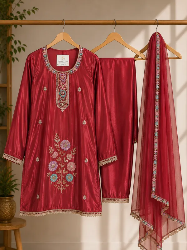 Maroon_Velvet_Embroidered_Straight_Fit_Suit_Set_for_Women