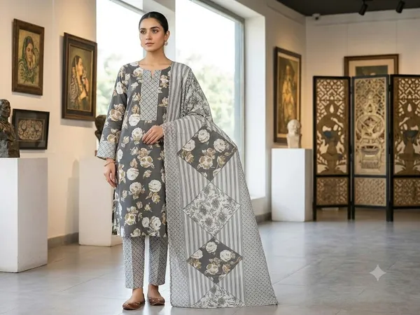 Grey_Cotton_Printed_Kurta_Set_For_Women