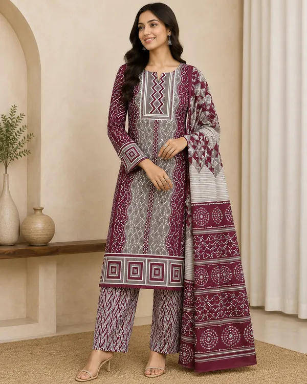 Maroon_Printed_Three_Piece_Suit_Set_for_Women