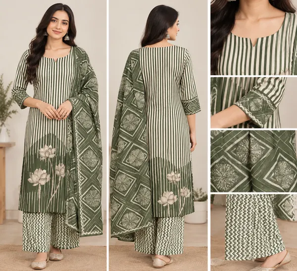 Green_Cotton_Printed_Unstitched_Suit_Material_For_Women
