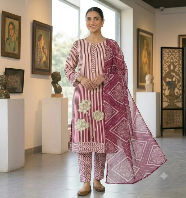 Pink_Cotton_Printed_Unstitched_Suit_Set_For_Women