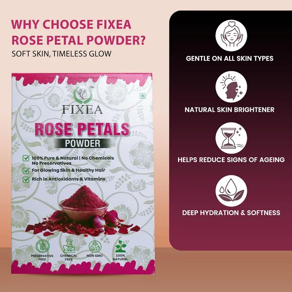 100_Pure_Rose_Petal_Powder_Herbal_Face_Pack_100g_-_Pack_of_2