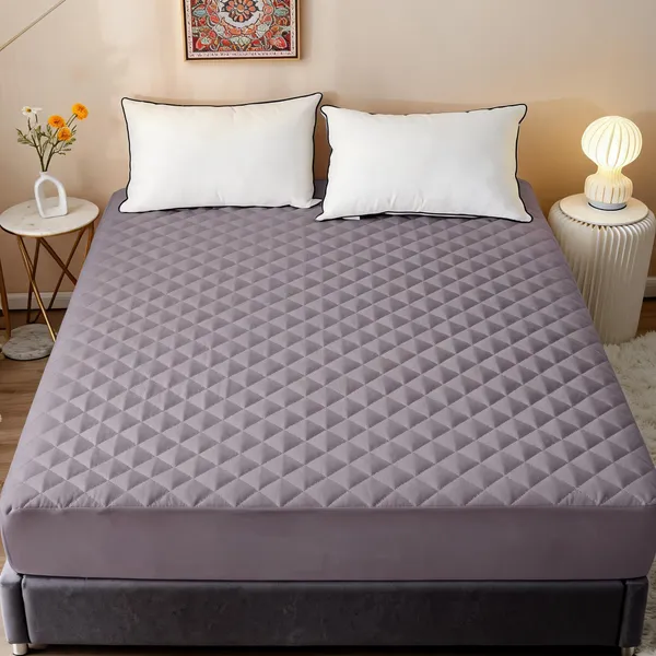 Grey_Quilted_Pattern_Mattress_Protector