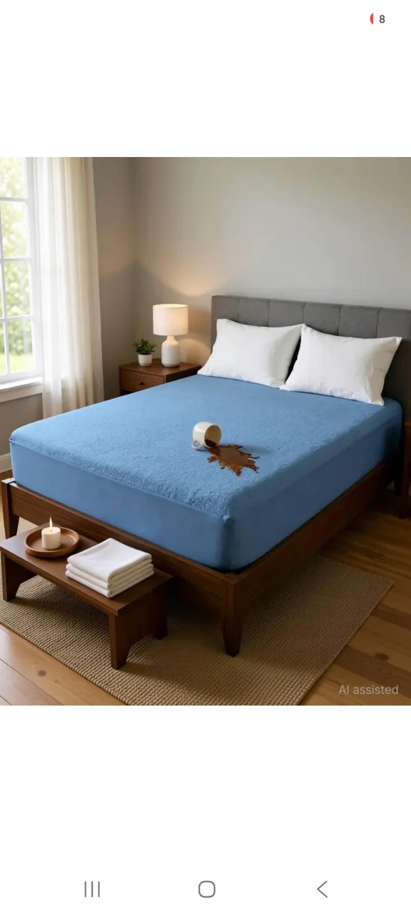 Blue_Solid_Fitted_Bedsheet