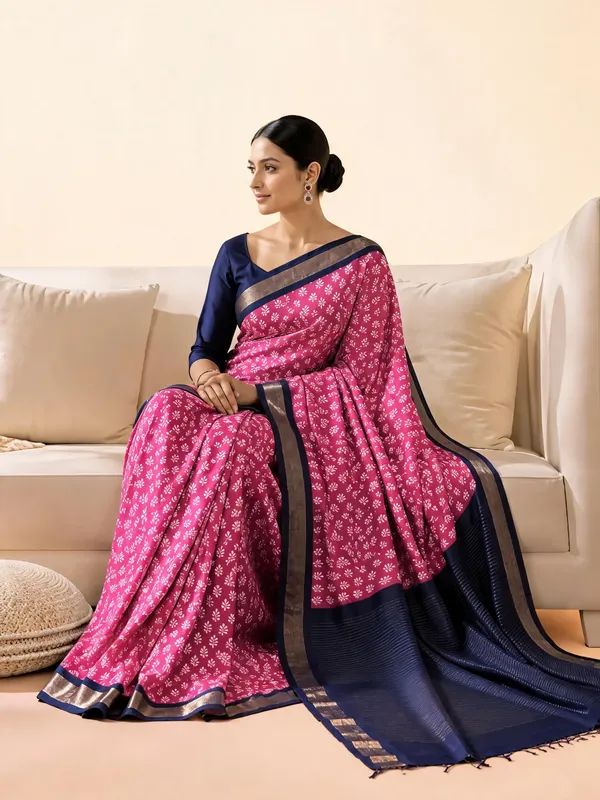 Pink_Sico_Cotton_And_Silk_Saree_With_Blouse_Piece_For_Women