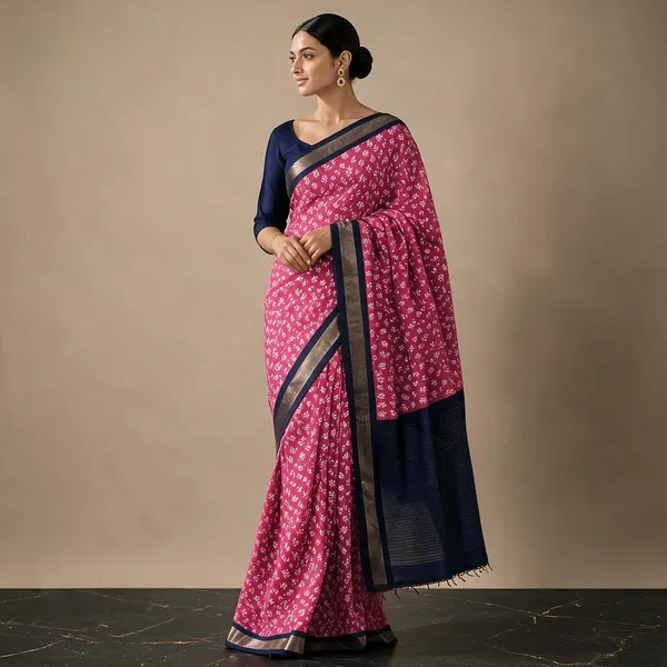 Pink_Sico_Cotton_And_Silk_Saree_With_Blouse_Piece_For_Women