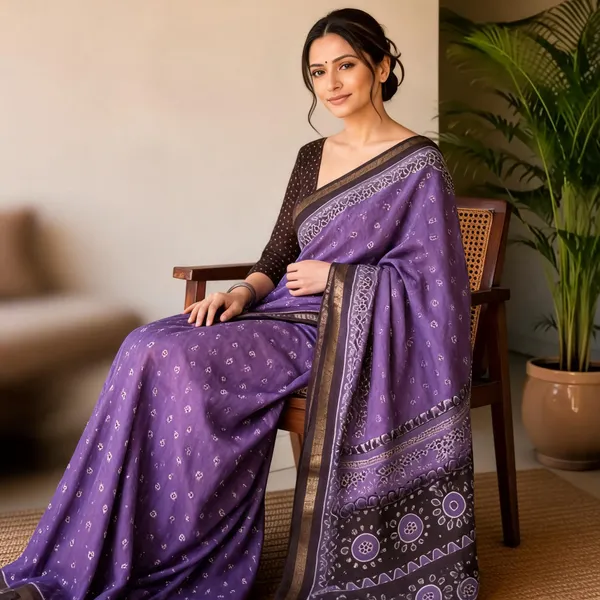 Purple_Sico_Cotton_And_Silk_Saree_With_Blouse_Piece_For_Women