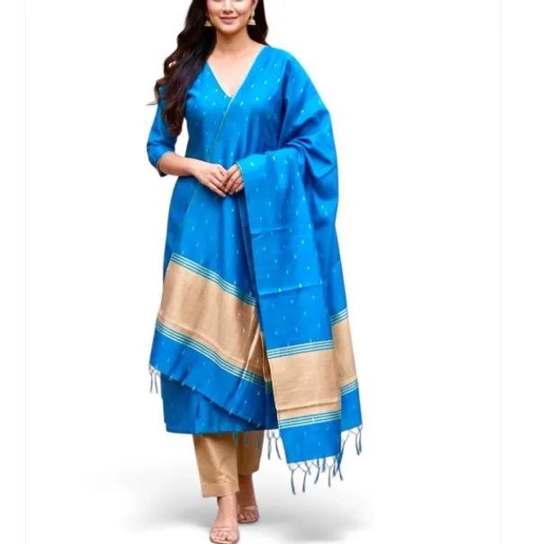 Blue_Sico_Cotton_And_Silk_Unstitched_Suit_Set_For_Women
