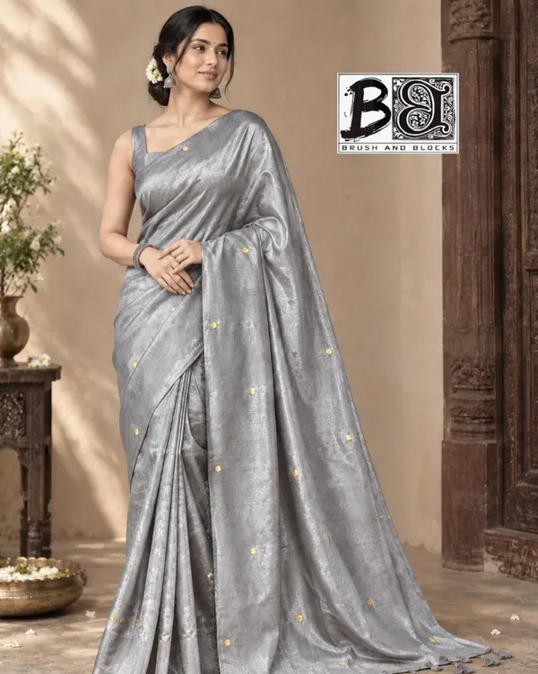 Grey_Sico_Cotton_And_Silk_Saree_With_Blouse_Piece_For_Women