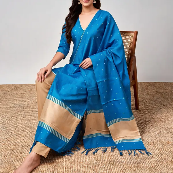 Blue_Sico_Cotton_And_Silk_Unstitched_Suit_Set_For_Women
