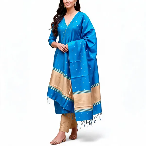 Blue_Sico_Cotton_And_Silk_Unstitched_Suit_Set_For_Women