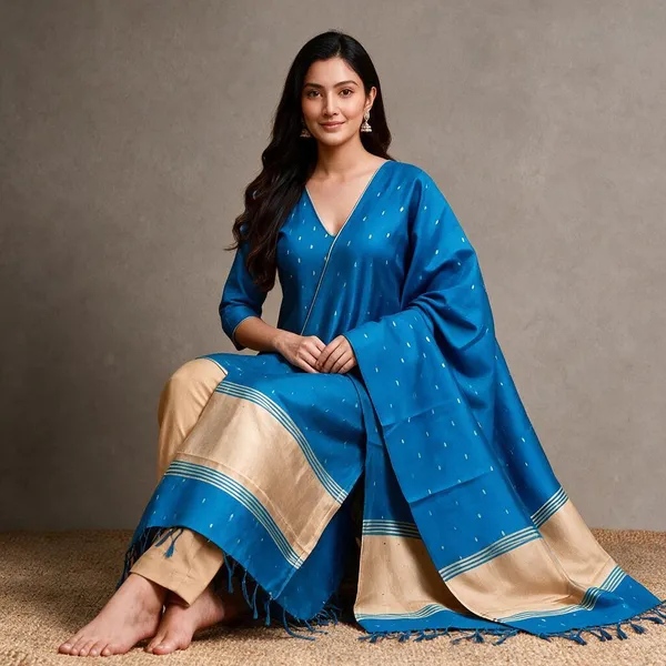 Blue_Sico_Cotton_And_Silk_Unstitched_Suit_Set_For_Women