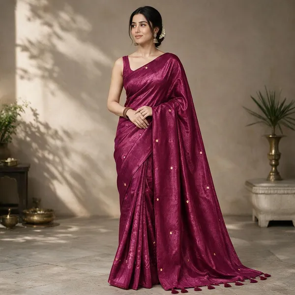Magenta_Sico_Cotton_And_Silk_Saree_With_Blouse_Piece_For_Women