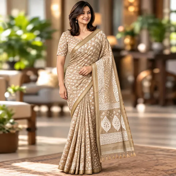 Beige_Sico_Cotton_And_Silk_Saree_With_Blouse_Piece_For_Women