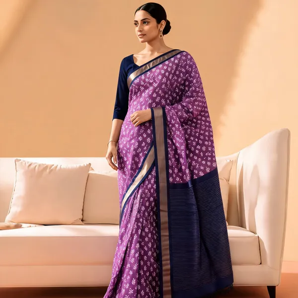 Purple_Sico_Cotton_And_Silk_Saree_With_Blouse_Piece_For_Women