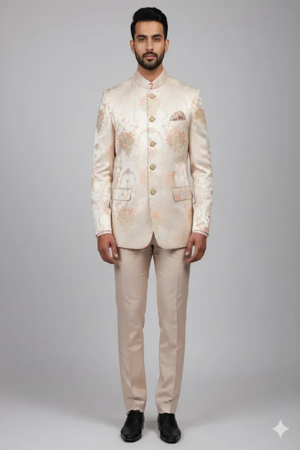 Stitched_Designer_Suit_With_Unstitched_Pant_Fabric_Cream_Gold