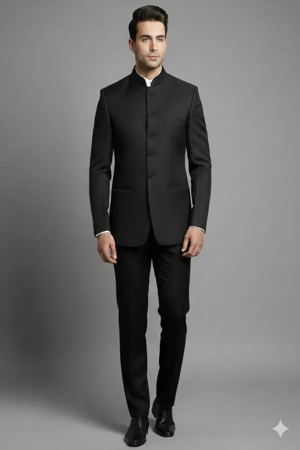 Stitched_Designer_Suit_With_Unstitched_Pant_Fabric_Jet_Black