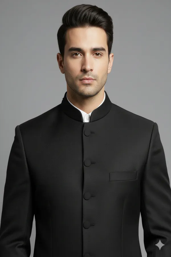 Stitched_Designer_Suit_With_Unstitched_Pant_Fabric_Jet_Black