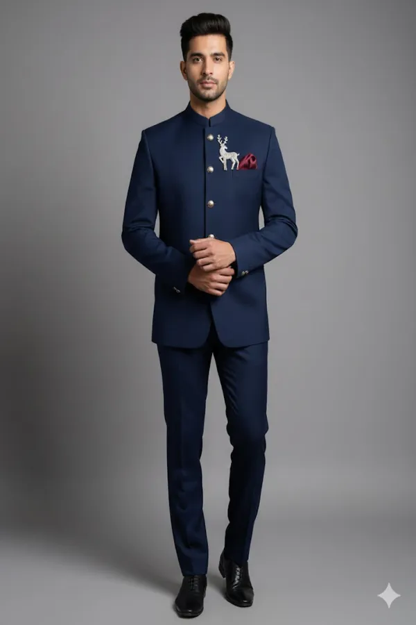 Stitched_Designer_Suit_With_Unstitched_Pant_Fabric_Navy_Blue