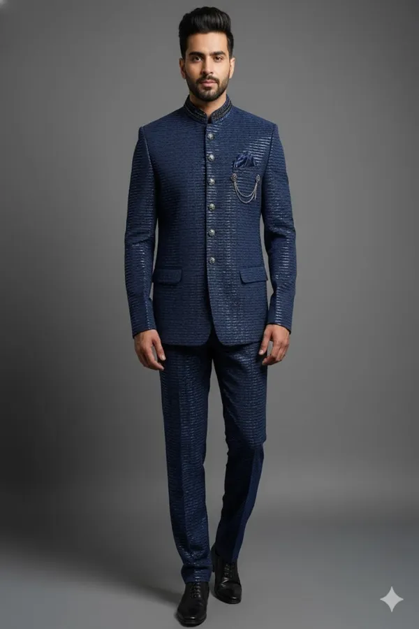 Men_S_Royal_Navy_Textured_Stitched_Suit_With_Unstitched_Trouser_Fabric