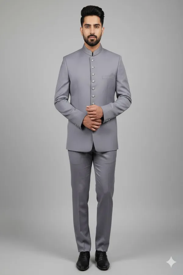 Stitched_Designer_Suit_With_Unstitched_Pant_Fabric_Silver_Grey