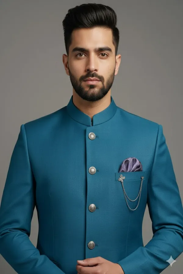 Stitched_Designer_Suit_With_Unstitched_Pant_Fabric_Peacock_Blue