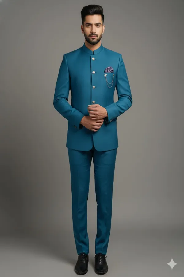 Stitched_Designer_Suit_With_Unstitched_Pant_Fabric_Peacock_Blue