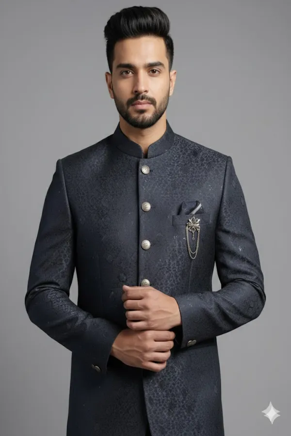 Stitched_Designer_Suit_With_Unstitched_Pant_Fabric_Steel_Grey_Navy