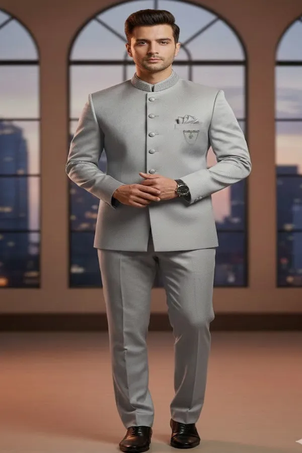 Elegant_Metallic_Grey_Bandhgala_With_Minimal_Embroidery