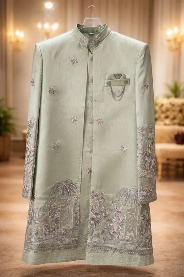 Men_S_Mint_Green_Jacquard_Silk_Indo_Western_Sherwani