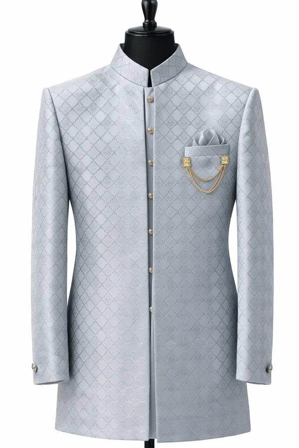 Men_S_Steel_Blue_Jacquard_Self_Patterned_Indo_Western_Sherwani