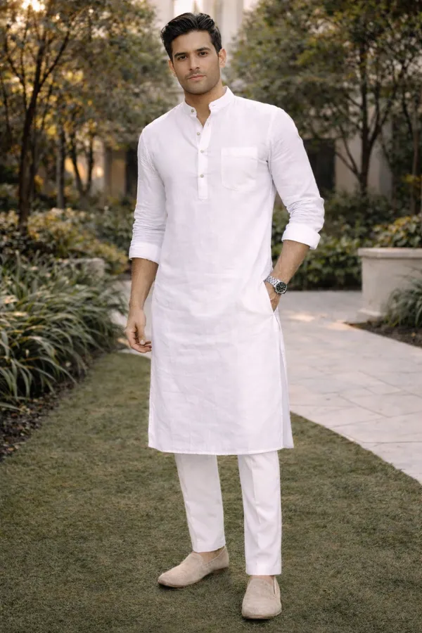 Men_S_White_Solid_Cotton_Kurta_Salwar_Set