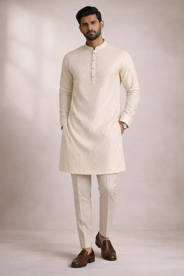Elegant_Off_White_Embellished_Straight_Kurta_Set_Sequin_Embroidered