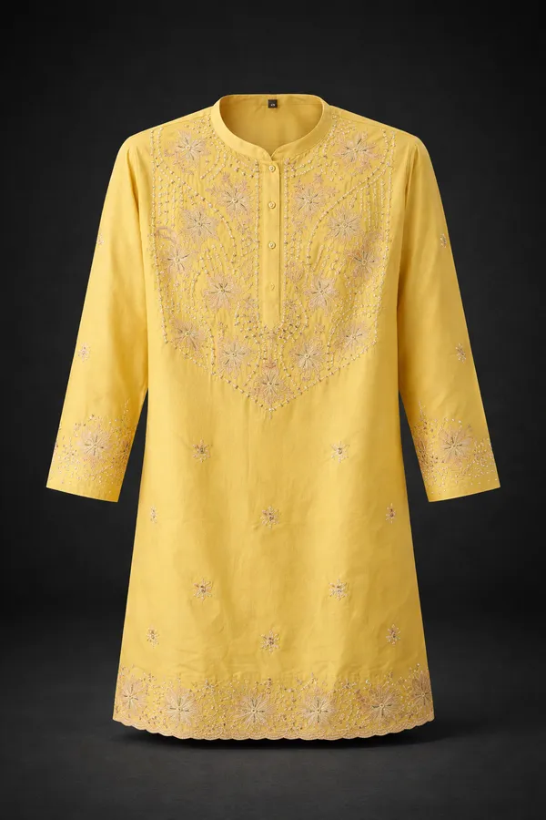 Royal_Mustard_Embroidered_Kurta_Set_With_Pant