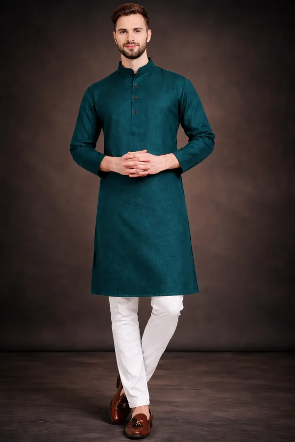 Men_S_Teal_Green_Cotton_Namazi_Kurta