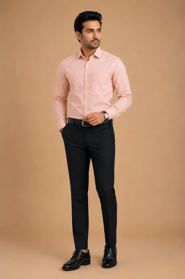 Men_Orange_Formal_Textured_Shirt_Pink