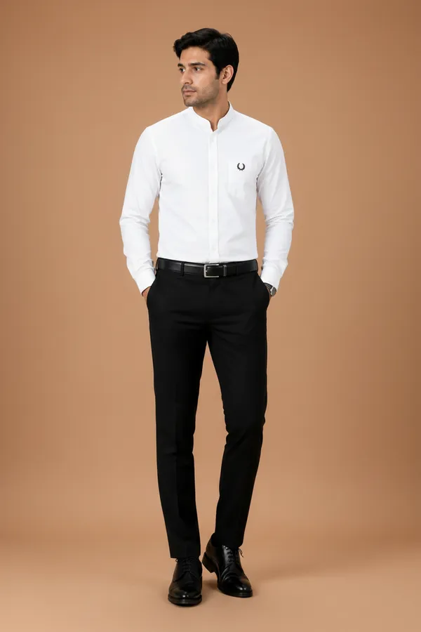 Cotton_Mandarin_Collar_Formal_Shirt_For_Men_White