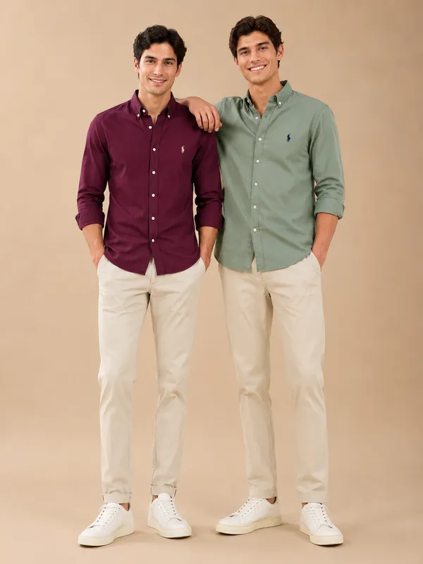 Wine_Casual_Full_Sleeve_Shirt_For_Men_Pistachio_Green