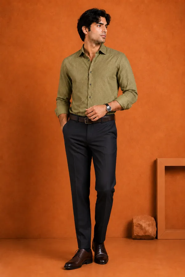 Men_S_Olive_Green_And_Grey_Textured_Full_Sleeve_Formal_Shirt_Green