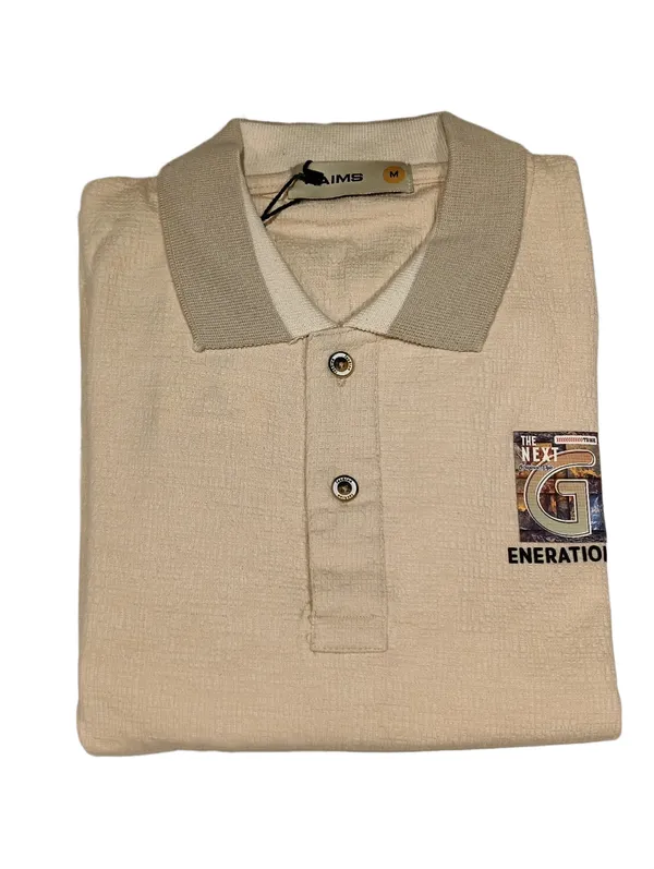 Pure_Street_Zip_Polo_T_Shirt_For_Men_Begie