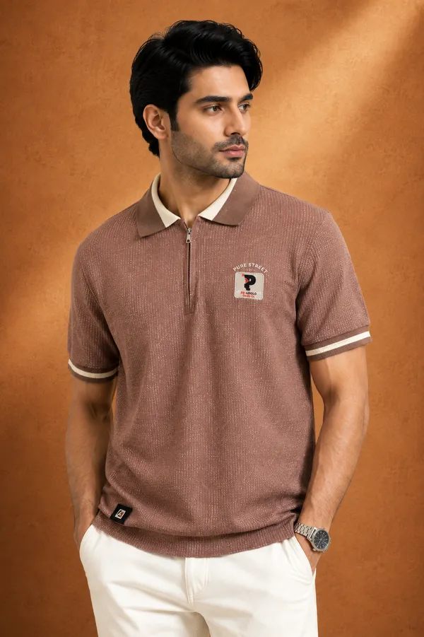 Pure_Street_Textured_Zip_Polo_T_Shirt_Dusty_Rose
