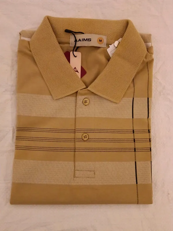 Men_S_Mustard_Gold_Striped_Polo_T_Shirt_Black