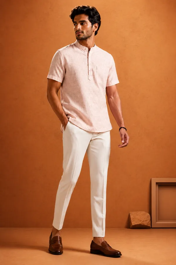 Men_S_Textured_Mandarin_Collar_Short_Kurta_Shirt_Light_Pink