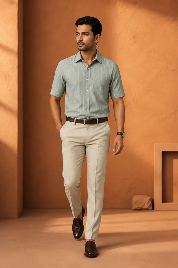 Men_S_Striped_Half_Sleeve_Casual_Shirt_Dusty_Sky_Blue
